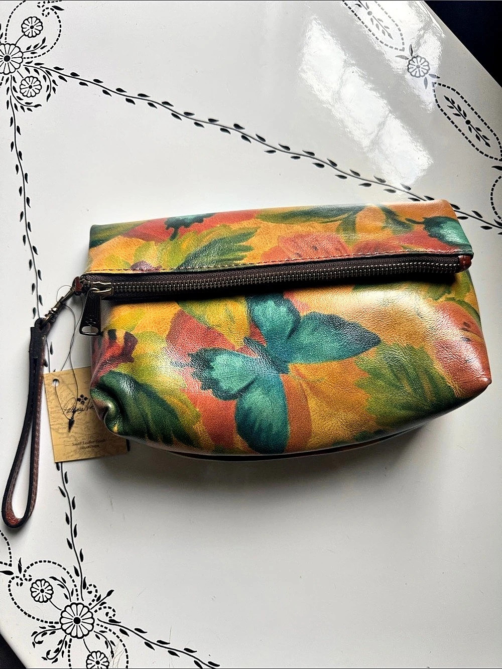 Patricia Nash Valerie Butterfly Floral Wristlet NWT